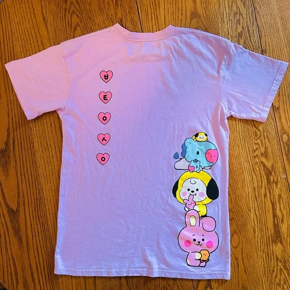 BT21 Stacked Korean Character Graphic Tee - Light Pink/purple - Picture 3 of 3